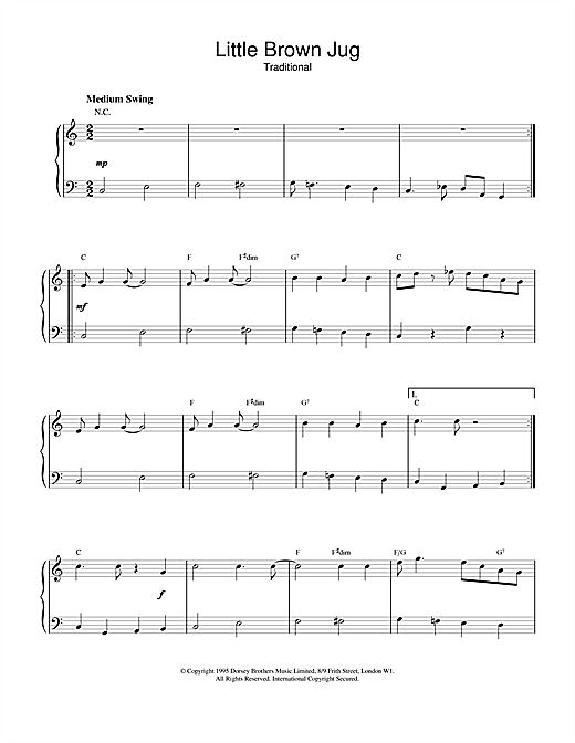 Learn to play Duke Ellington Little Brown Jug sheet music for Piano, Vocal & Guitar (Right-Hand Melody) in minutes. Duke Ellington Little Brown Jug sheet music notes and chords