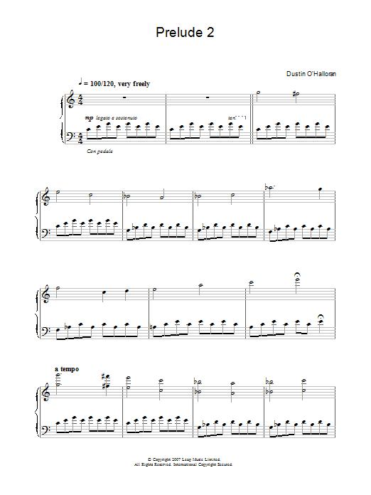 Learn to play Dustin O'Halloran Prelude No.2 (from the Audi A5 ad) sheet music for Piano in minutes. Dustin O'Halloran Prelude No.2 (from the Audi A5 ad) sheet music preview music notes and score for Piano including 4 page(s)