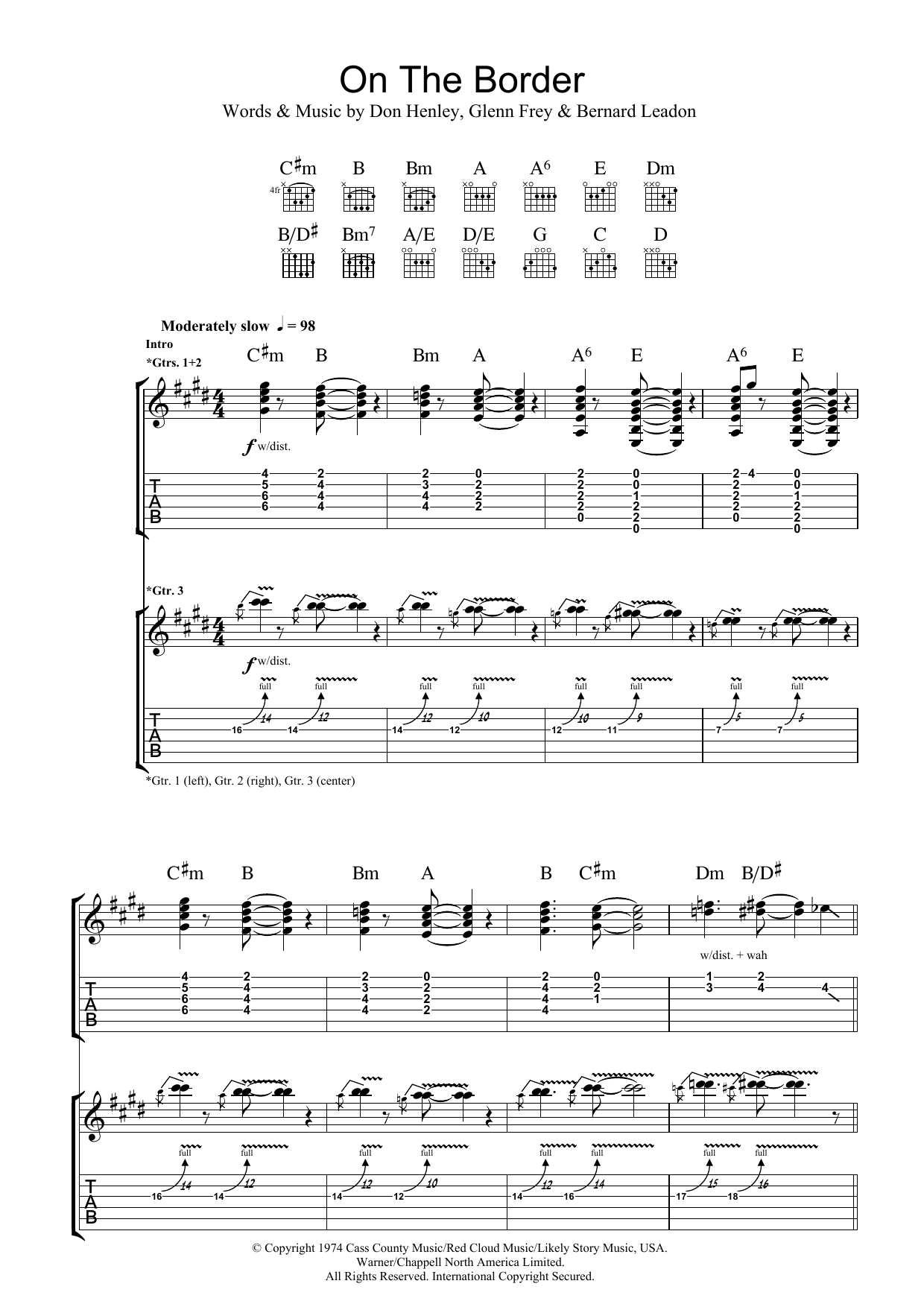Learn to play Eagles On The Border sheet music for Guitar Tab in minutes. Eagles On The Border sheet music preview music notes and score for Guitar Tab including 15 page(s)