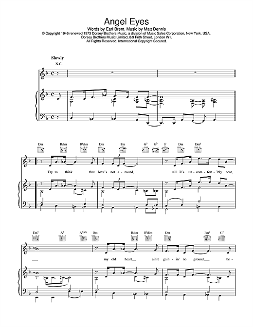 Learn to play Earl Brent & Matt Dennis Angel Eyes sheet music for Piano in minutes. Earl Brent & Matt Dennis Angel Eyes sheet music notes and chords
