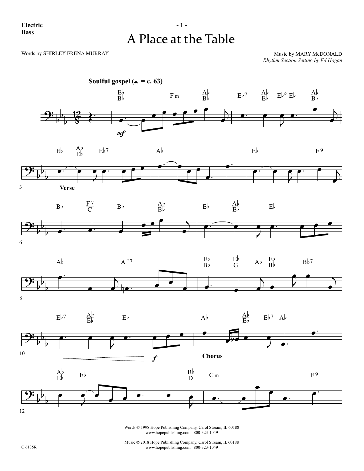 Learn to play Ed Hogan A Place At The Table - Bass sheet music for Choir Instrumental Pak in minutes. Ed Hogan A Place At The Table - Bass sheet music preview music notes and score for Choir Instrumental Pak including 3 page(s)