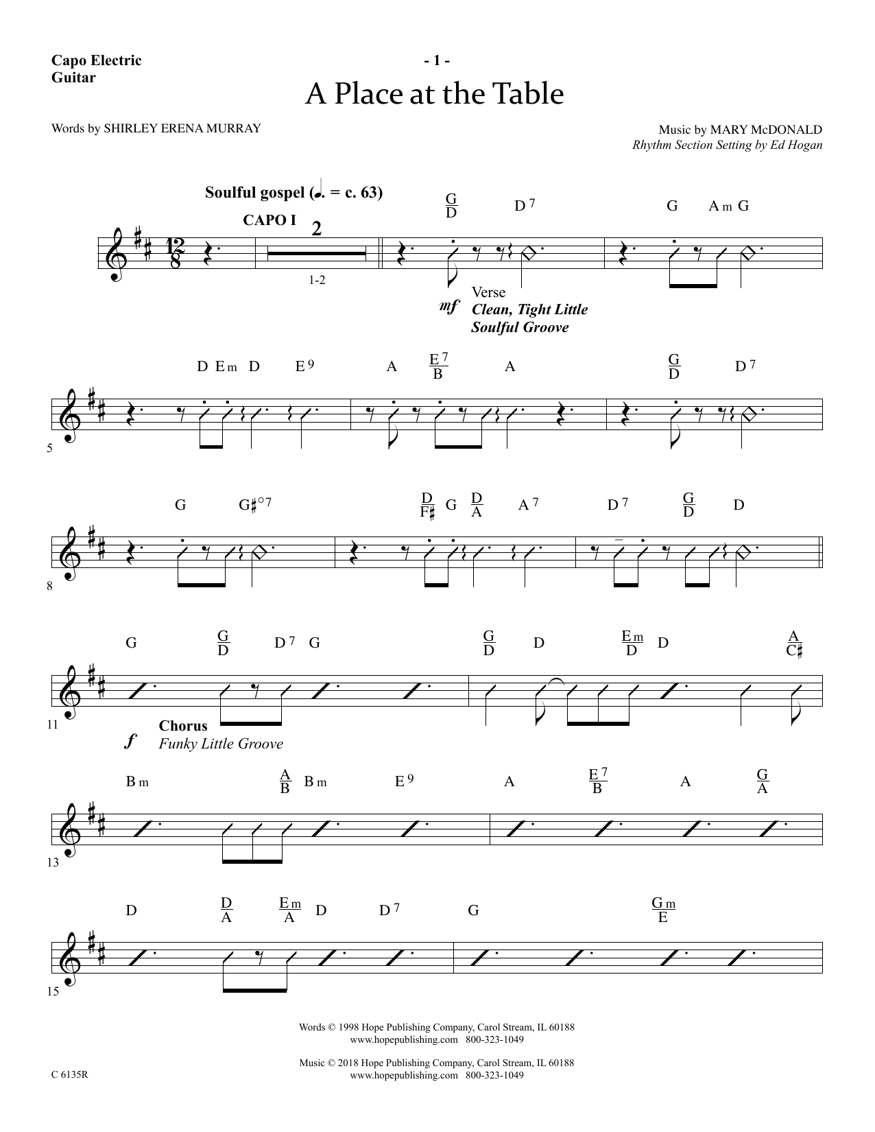 Learn to play Ed Hogan A Place At The Table - Guitar sheet music for Choir Instrumental Pak in minutes. Ed Hogan A Place At The Table - Guitar sheet music preview music notes and score for Choir Instrumental Pak including 3 page(s)