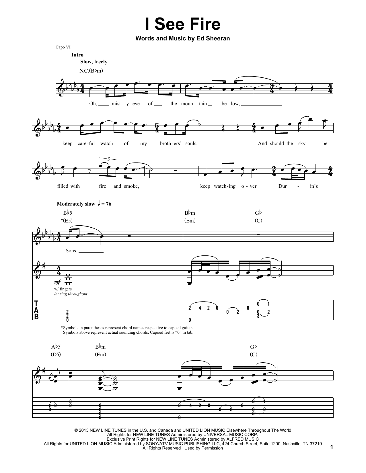 Learn to play Ed Sheeran I See Fire (from The Hobbit) sheet music for E-Z Play Today in minutes. Ed Sheeran I See Fire (from The Hobbit) sheet music preview music notes and score for E-Z Play Today including 8 page(s)
