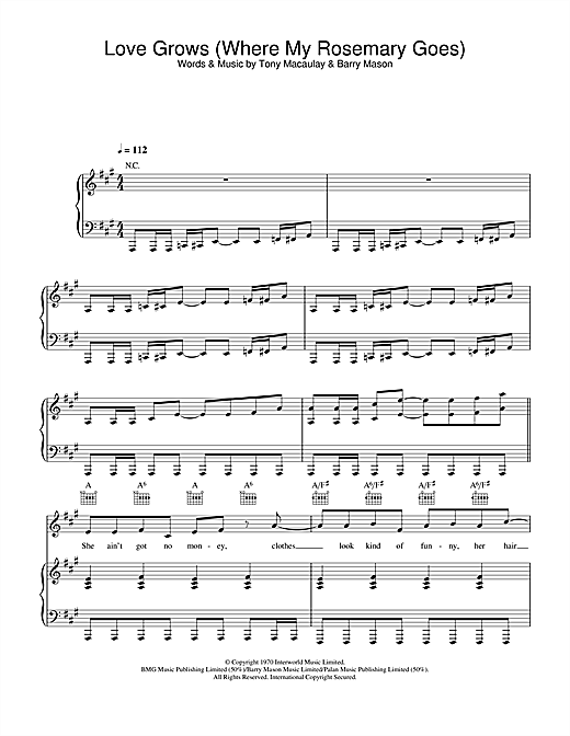 Learn to play Edison Lighthouse Love Grows (Where My Rosemary Goes) sheet music for Piano, Vocal & Guitar in minutes. Edison Lighthouse Love Grows (Where My Rosemary Goes) sheet music notes and chords