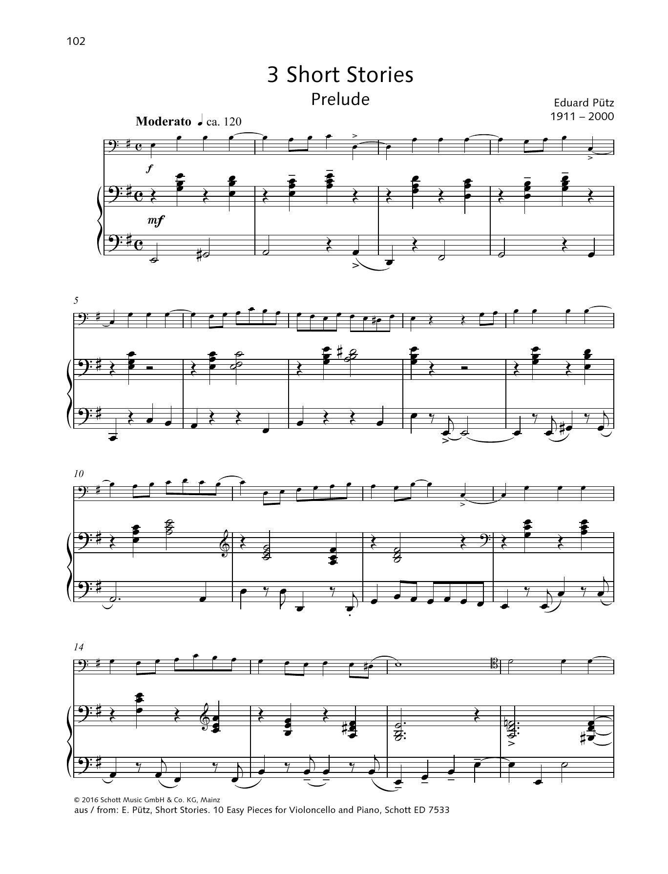 Learn to play Eduard Pütz Prélude sheet music for String Solo in minutes. Eduard Pütz Prélude sheet music preview music notes and score for String Solo including 3 page(s)