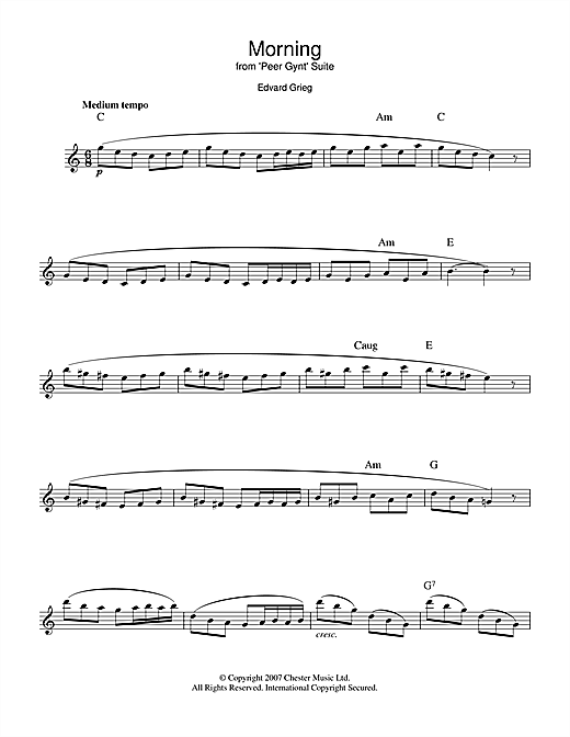 Learn to play Edvard Grieg Morning (from Peer Gynt Suite No.1) sheet music for Easy Piano in minutes. Edvard Grieg Morning (from Peer Gynt Suite No.1) sheet music preview music notes and score for Easy Piano including 2 page(s)