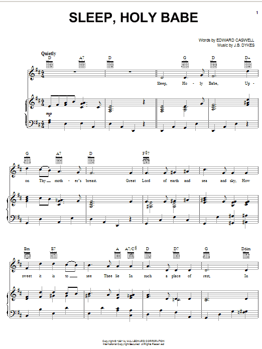 Learn to play Edward Caswell Sleep, Holy Babe sheet music for E-Z Play Today in minutes. Edward Caswell Sleep, Holy Babe sheet music preview music notes and score for E-Z Play Today including 2 page(s)
