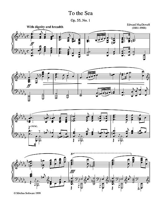 Learn to play Edward MacDowell To The Sea sheet music for Piano in minutes. Edward MacDowell To The Sea sheet music notes and chords