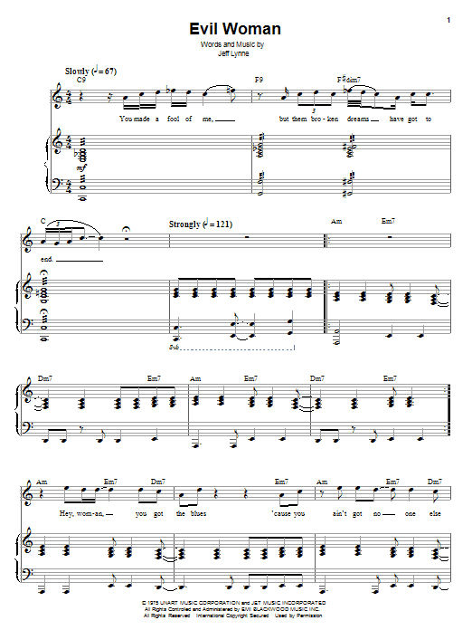 Learn to play Electric Light Orchestra Evil Woman sheet music for Lyrics & Chords in minutes. Electric Light Orchestra Evil Woman sheet music preview music notes and score for Lyrics & Chords including 3 page(s)