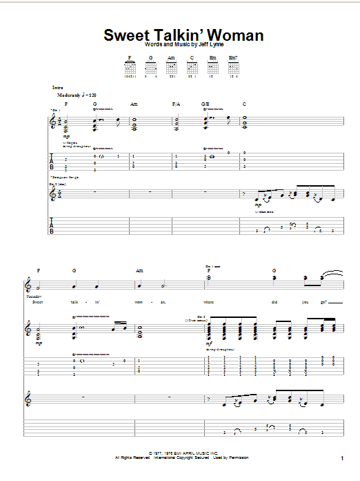 Learn to play Electric Light Orchestra Sweet Talkin' Woman sheet music for Lyrics & Piano Chords in minutes. Electric Light Orchestra Sweet Talkin' Woman sheet music preview music notes and score for Lyrics & Piano Chords including 3 page(s)