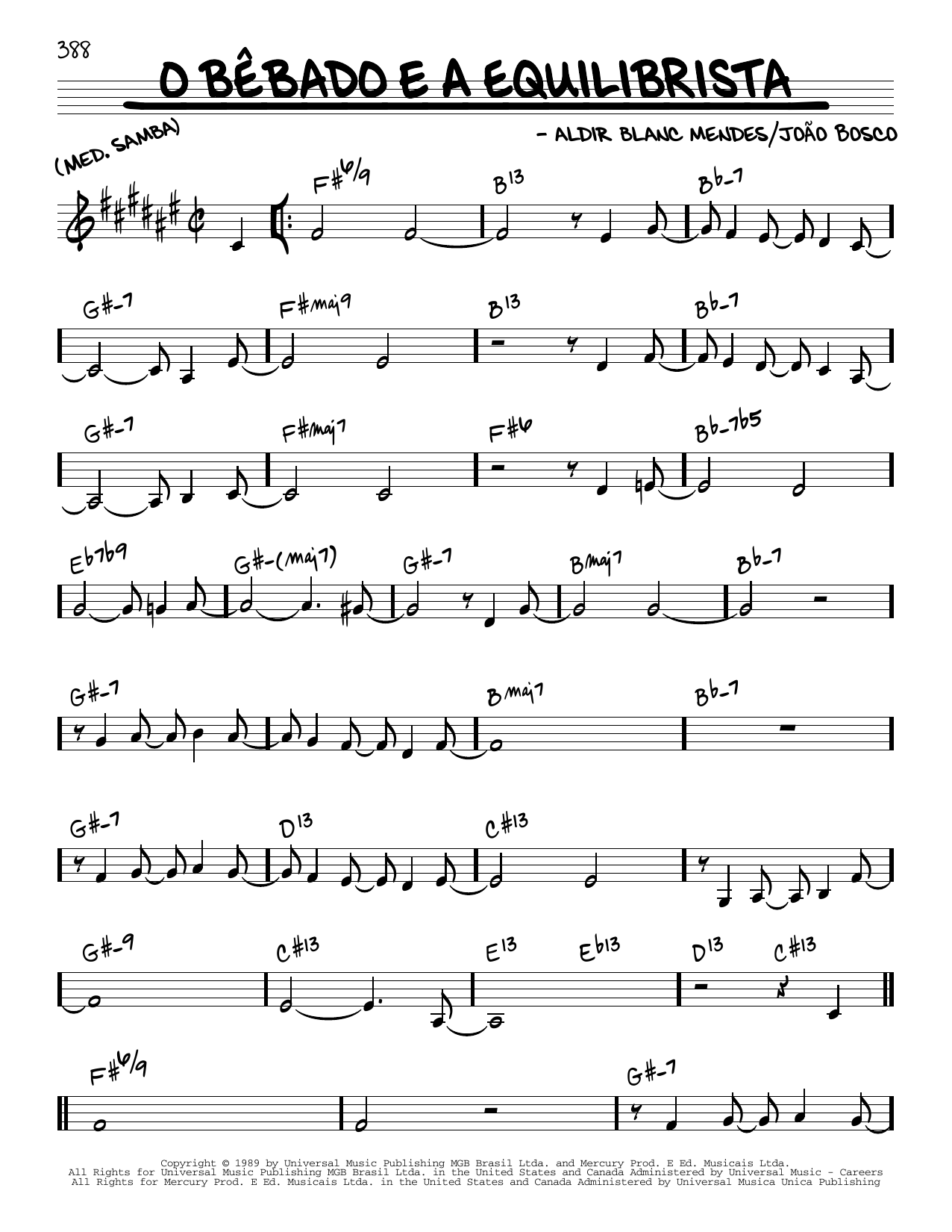 Learn to play Elis Regina O Bebado E A Equilibrista sheet music for Real Book – Melody & Chords in minutes. Elis Regina O Bebado E A Equilibrista sheet music preview music notes and score for Real Book – Melody & Chords including 2 page(s)