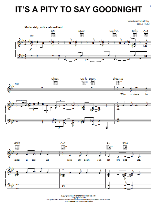 Learn to play Ella Fitzgerald It's A Pity To Say Goodnight sheet music for Piano, Vocal & Guitar (Right-Hand Melody) in minutes. Ella Fitzgerald It's A Pity To Say Goodnight sheet music notes and chords