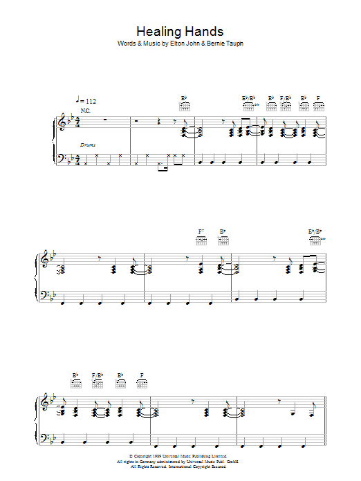 Learn to play Elton John Healing Hands sheet music for Piano, Vocal & Guitar (Right-Hand Melody) in minutes. Elton John Healing Hands sheet music preview music notes and score for Piano, Vocal & Guitar (Right-Hand Melody) including 7 page(s)