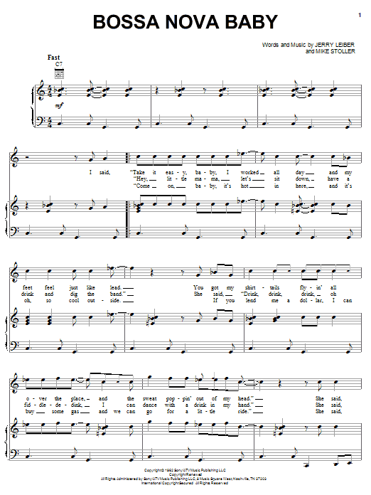 Learn to play Elvis Presley Bossa Nova Baby sheet music for Lyrics & Chords in minutes. Elvis Presley Bossa Nova Baby sheet music preview music notes and score for Lyrics & Chords including 3 page(s)