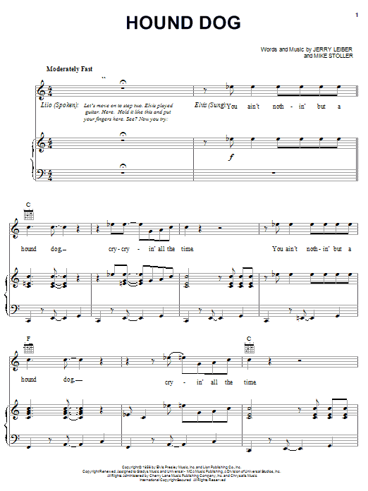Learn to play Elvis Presley Hound Dog sheet music for Piano, Vocal & Guitar in minutes. Elvis Presley Hound Dog sheet music notes and chords