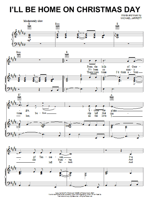 Learn to play Elvis Presley I'll Be Home On Christmas Day sheet music for Piano, Vocal & Guitar (Right-Hand Melody) in minutes. Elvis Presley I'll Be Home On Christmas Day sheet music notes and chords