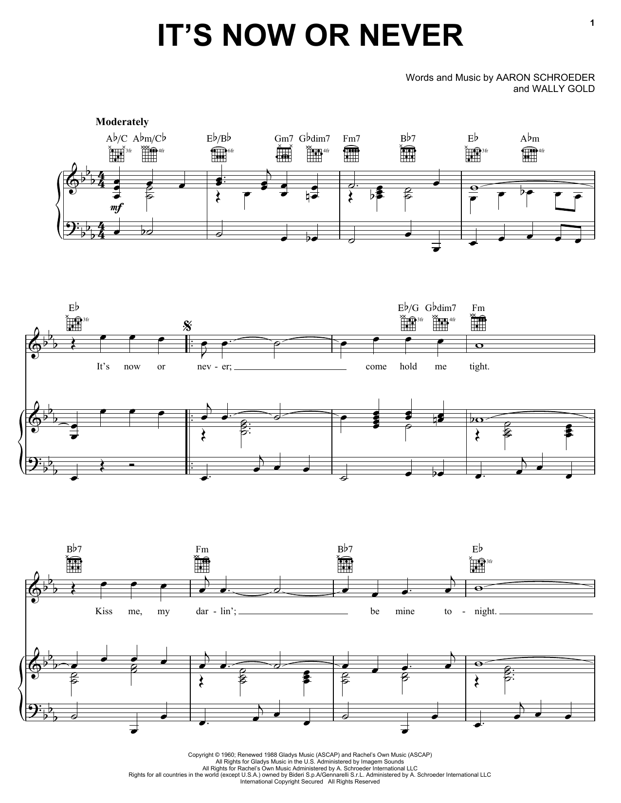 Learn to play Elvis Presley It's Now Or Never sheet music for Piano, Vocal & Guitar (Right-Hand Melody) in minutes. Elvis Presley It's Now Or Never sheet music notes and chords