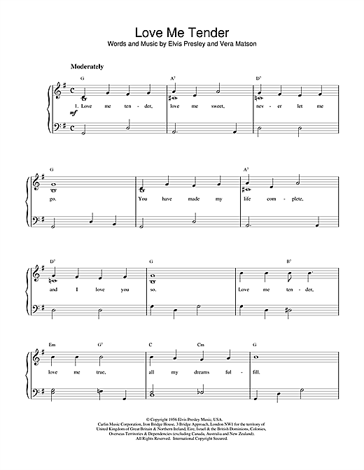Learn to play Elvis Presley Love Me Tender sheet music for Piano, Vocal & Guitar (Right-Hand Melody) in minutes. Elvis Presley Love Me Tender sheet music notes and chords