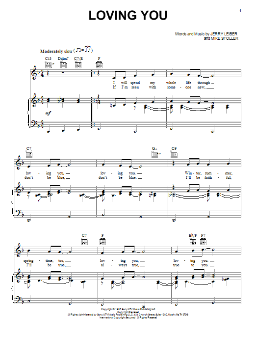 Elvis Presley Loving You sheet music preview music notes and score for Lyrics & Chords including 2 page(s)