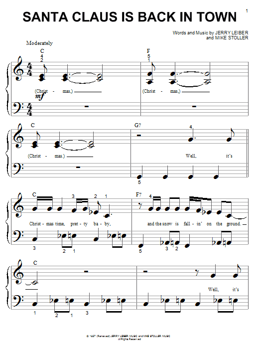Learn to play Elvis Presley Santa Claus Is Back In Town sheet music for Piano (Big Notes) in minutes. Elvis Presley Santa Claus Is Back In Town sheet music notes and chords
