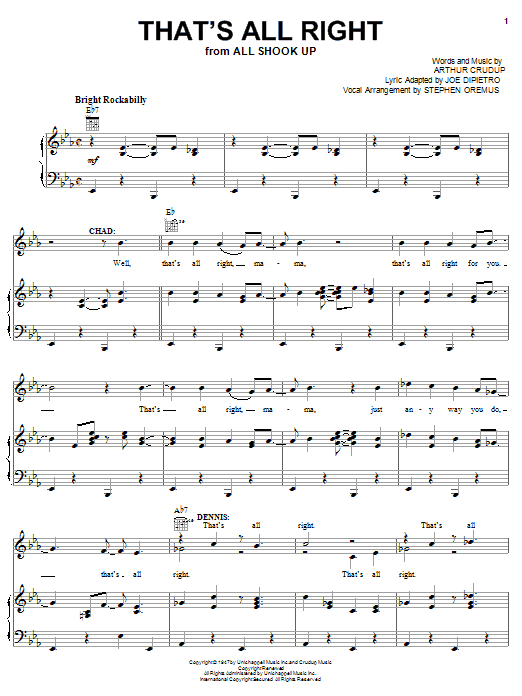 Elvis Presley That S All Right Sheet Music Download Pdf Score 26687