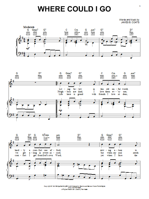 Learn to play Elvis Presley Where Could I Go sheet music for Super Easy Piano in minutes. Elvis Presley Where Could I Go sheet music preview music notes and score for Super Easy Piano including 2 page(s)