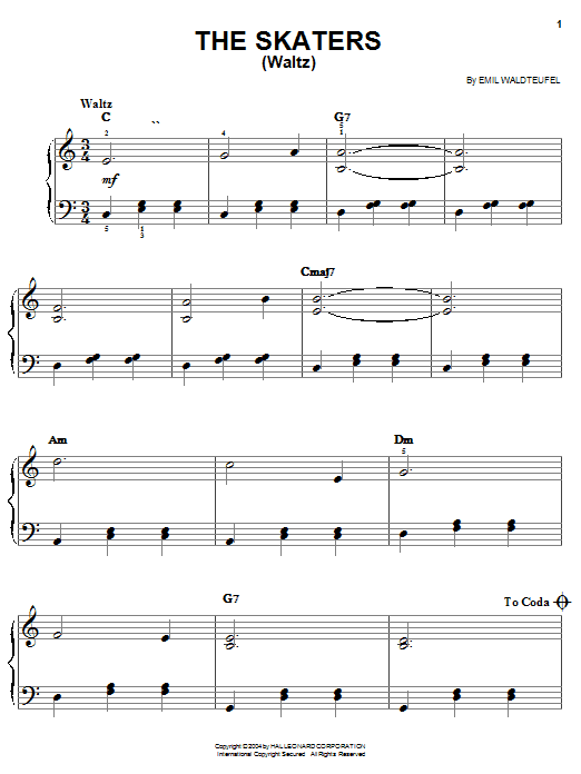 Learn to play Emile Waldteufel The Skaters Waltz sheet music for Easy Piano in minutes. Emile Waldteufel The Skaters Waltz sheet music preview music notes and score for Easy Piano including 3 page(s)