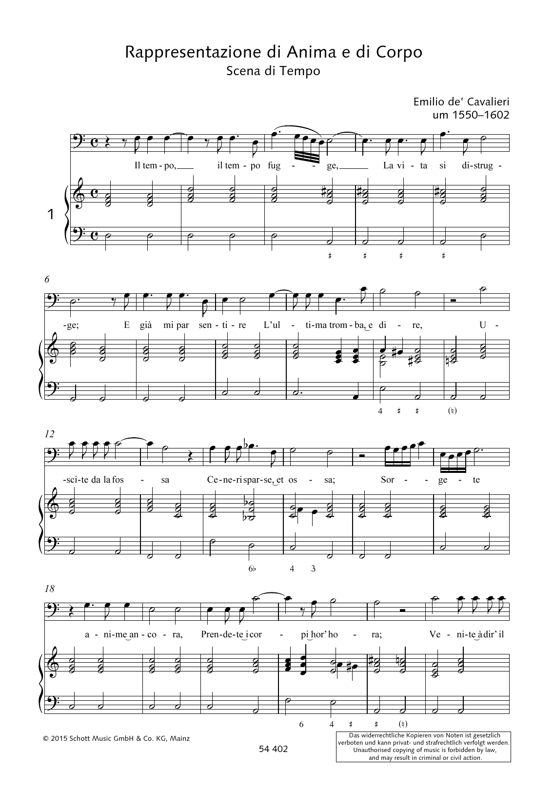 Learn to play Emilio de Cavalieri Il tempo fugge, La vita si distrugge sheet music for Piano & Vocal in minutes. Emilio de Cavalieri Il tempo fugge, La vita si distrugge sheet music preview music notes and score for Piano & Vocal including 3 page(s)