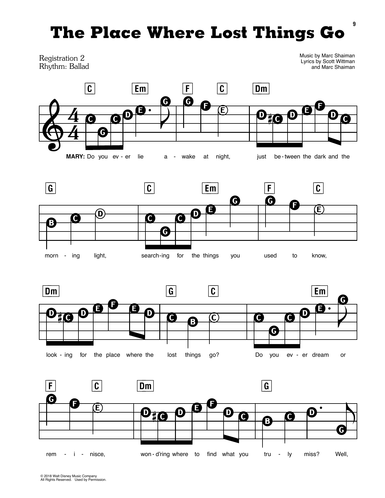 Learn to play Emily Blunt The Place Where Lost Things Go (from Mary Poppins Returns) sheet music for E-Z Play Today in minutes. Emily Blunt The Place Where Lost Things Go (from Mary Poppins Returns) sheet music preview music notes and score for E-Z Play Today including 3 page(s)