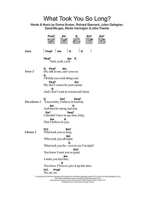Learn to play Emma Bunton What Took You So Long? sheet music for Alto Saxophone in minutes. Emma Bunton What Took You So Long? sheet music notes and chords