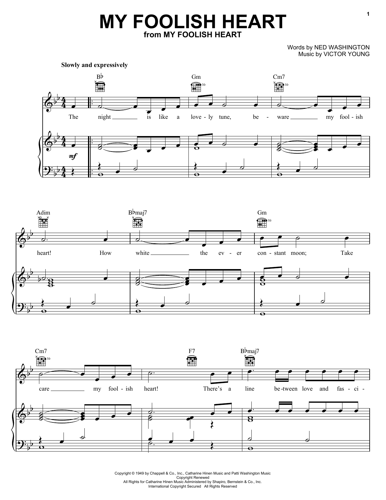 Learn to play Engelbert Humperdinck My Foolish Heart sheet music for Piano, Vocal & Guitar (Right-Hand Melody) in minutes. Engelbert Humperdinck My Foolish Heart sheet music preview music notes and score for Piano, Vocal & Guitar (Right-Hand Melody) including 3 page(s)