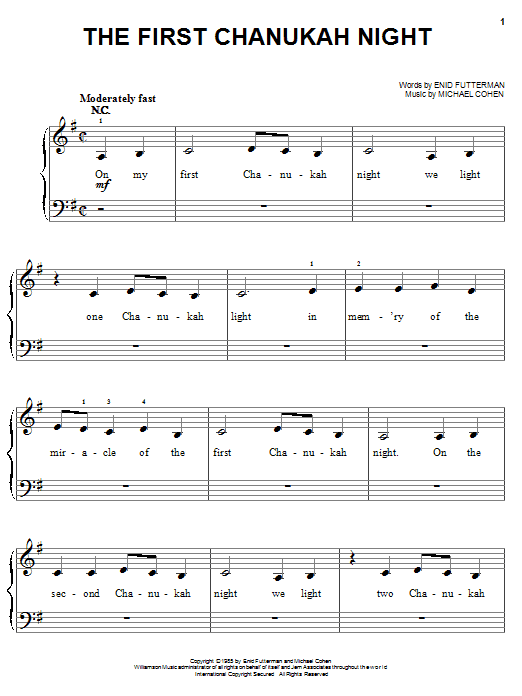 Learn to play Enid Futterman The First Chanukah Night sheet music for Easy Guitar in minutes. Enid Futterman The First Chanukah Night sheet music notes and chords