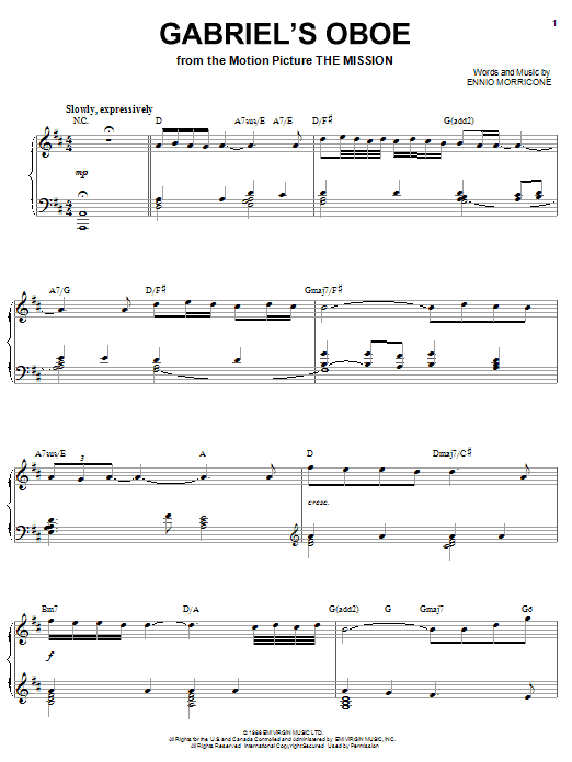 Learn to play Ennio Morricone Gabriel's Oboe sheet music for Piano in minutes. Ennio Morricone Gabriel's Oboe sheet music preview music notes and score for Piano including 3 page(s)