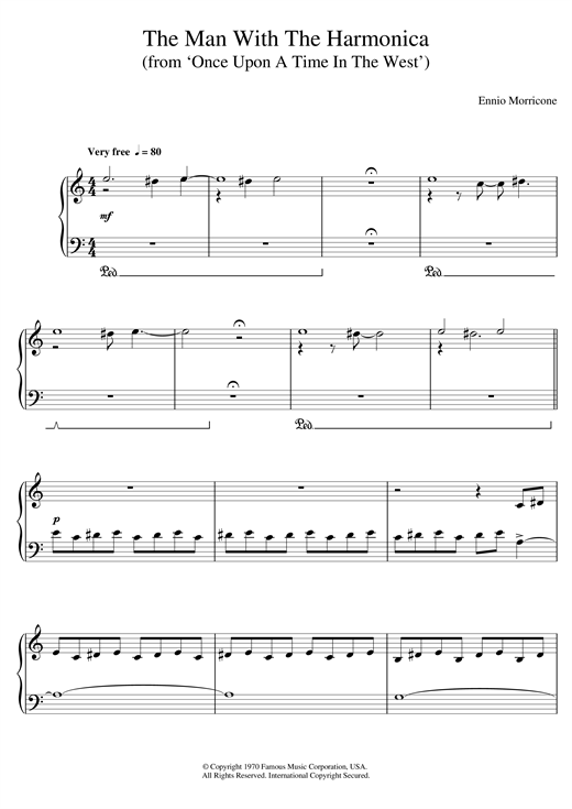 Get Wallpaper Ennio Morricone The Man With The Harmonica From Once Upon A Time In The West Sheet Music Notes Chords Piano Download Film And Tv 123545 Pdf For Android Free
