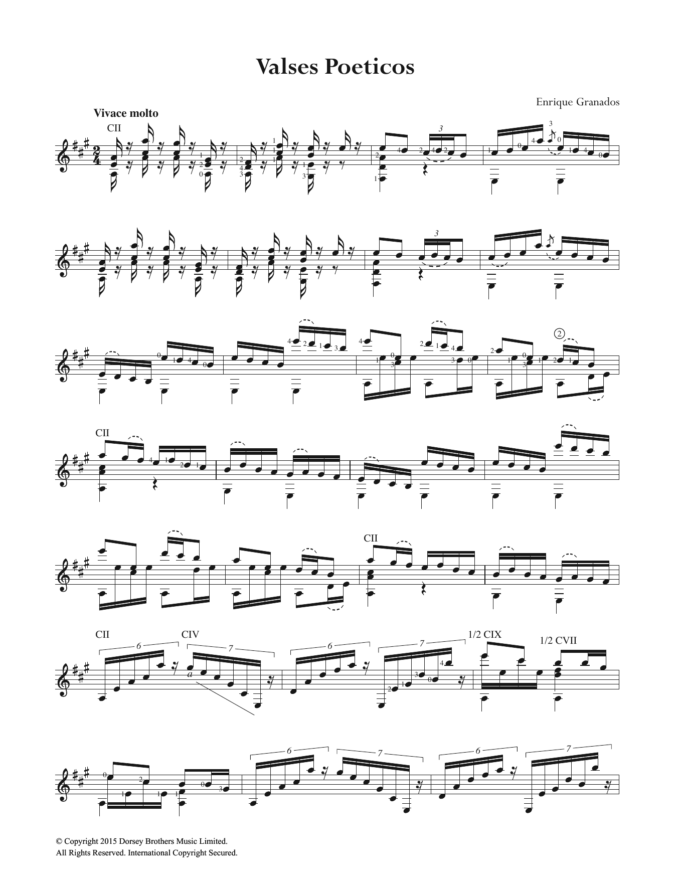 Learn to play Enrique Granados Valses Poeticos sheet music for Guitar in minutes. Enrique Granados Valses Poeticos sheet music preview music notes and score for Guitar including 12 page(s)