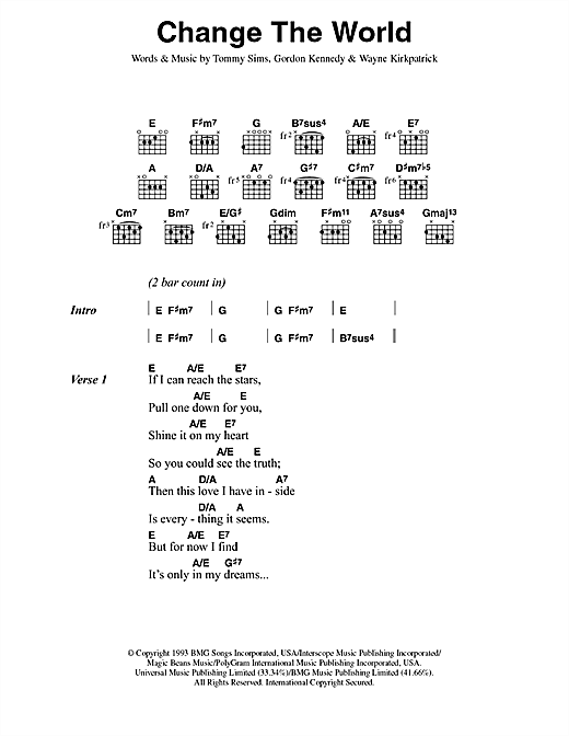 Learn to play Eric Clapton Change The World sheet music for Easy Guitar Tab in minutes. Eric Clapton Change The World sheet music notes and chords