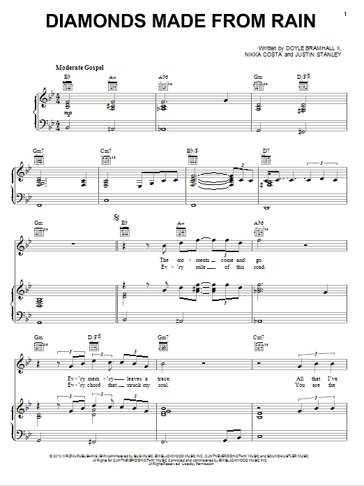 Learn to play Eric Clapton Diamonds Made From Rain sheet music for Piano, Vocal & Guitar (Right-Hand Melody) in minutes. Eric Clapton Diamonds Made From Rain sheet music preview music notes and score for Piano, Vocal & Guitar (Right-Hand Melody) including 6 page(s)