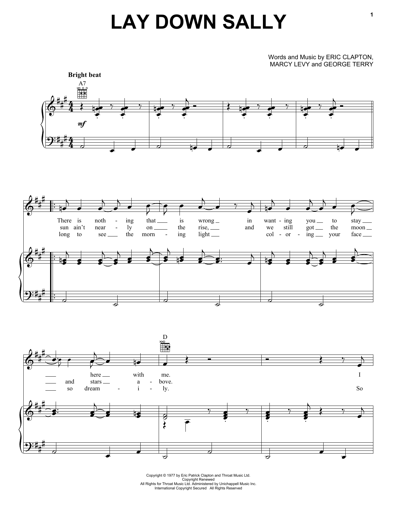 Learn to play Eric Clapton Lay Down Sally sheet music for Ukulele in minutes. Eric Clapton Lay Down Sally sheet music preview music notes and score for Ukulele including 3 page(s)
