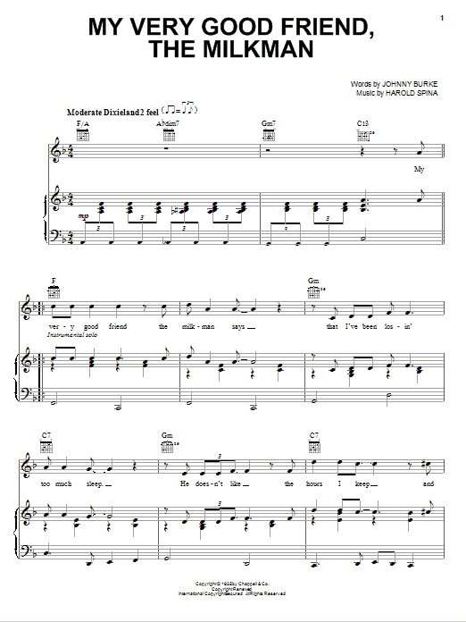 Learn to play Eric Clapton My Very Good Friend, The Milkman sheet music for Piano, Vocal & Guitar (Right-Hand Melody) in minutes. Eric Clapton My Very Good Friend, The Milkman sheet music preview music notes and score for Piano, Vocal & Guitar (Right-Hand Melody) including 4 page(s)