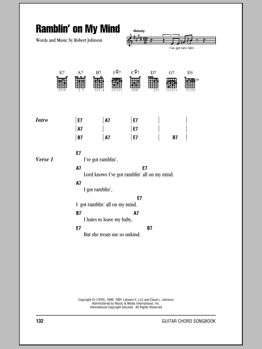 Learn to play Eric Clapton Ramblin' On My Mind sheet music for Guitar Tab in minutes. Eric Clapton Ramblin' On My Mind sheet music preview music notes and score for Guitar Tab including 28 page(s)