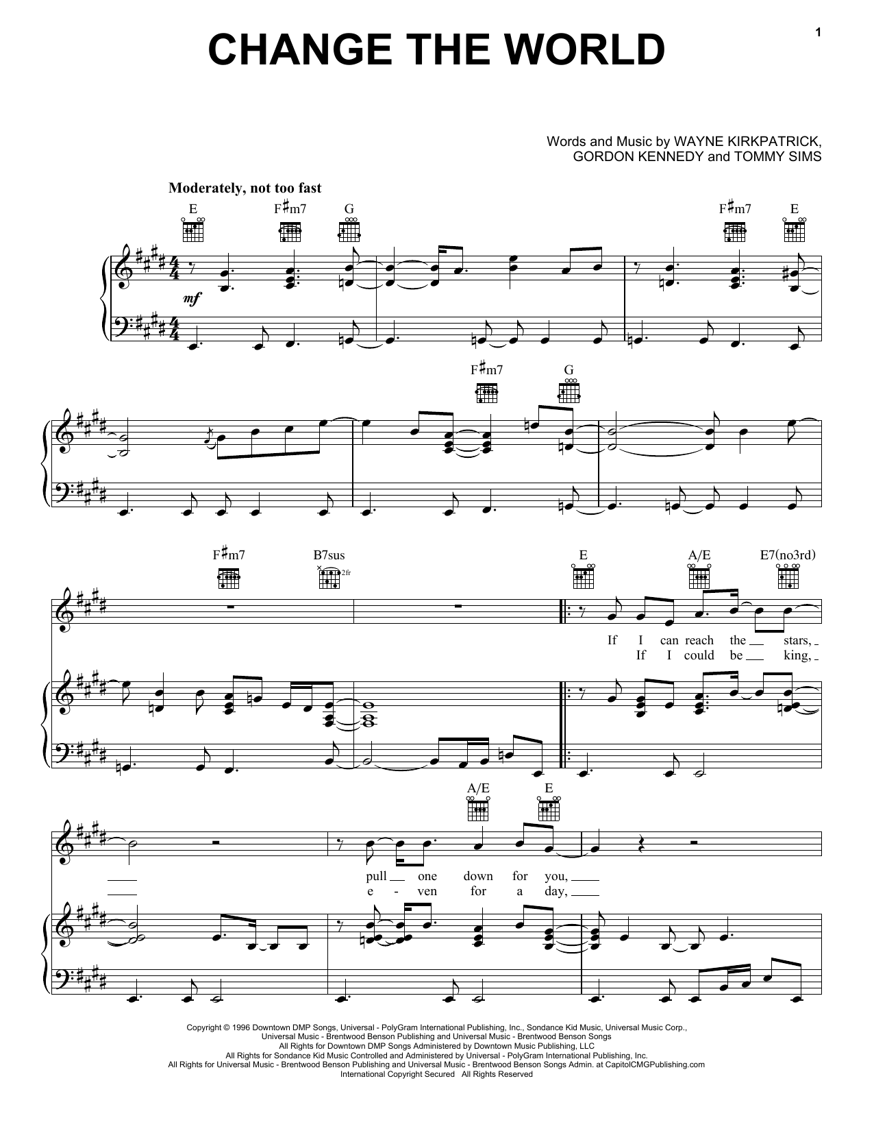 Learn to play Eric Clapton with Wynonna Change The World sheet music for Piano, Vocal & Guitar (Right-Hand Melody) in minutes. Eric Clapton with Wynonna Change The World sheet music preview music notes and score for Piano, Vocal & Guitar (Right-Hand Melody) including 6 page(s)