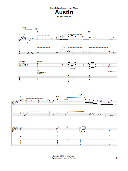 Learn to play Eric Johnson Austin sheet music for Guitar Tab in minutes. Eric Johnson Austin sheet music preview music notes and score for Guitar Tab including 20 page(s)