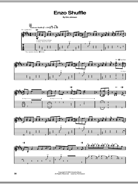 Learn to play Eric Johnson Enzo Shuffle sheet music for Guitar Tab in minutes. Eric Johnson Enzo Shuffle sheet music preview music notes and score for Guitar Tab including 4 page(s)
