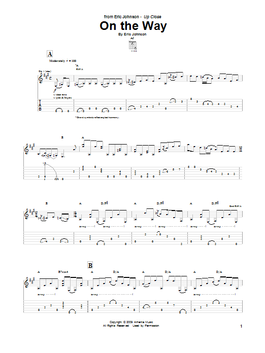 Eric Johnson On The Way sheet music preview music notes and score for Guitar Tab including 10 page(s)