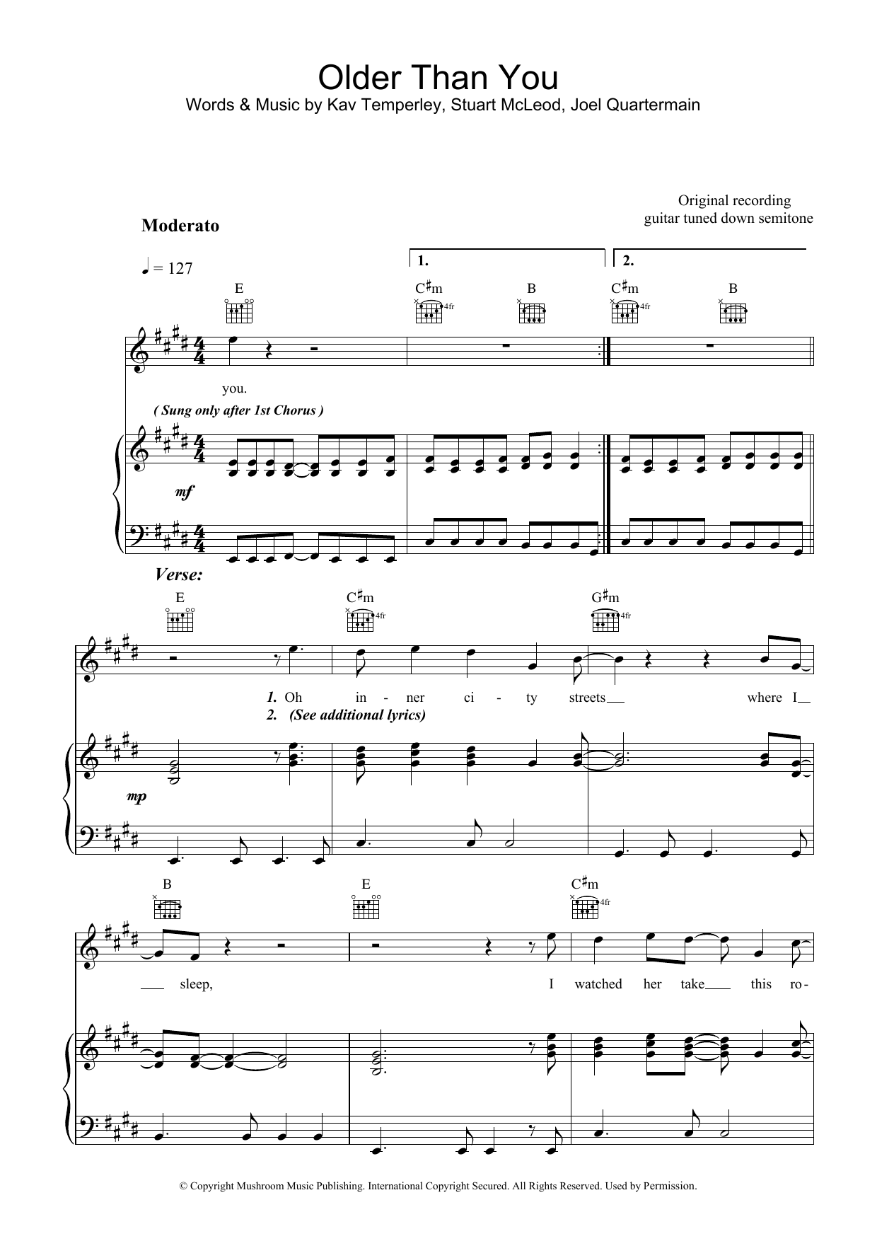 Learn to play Eskimo Joe Older Than You sheet music for Piano, Vocal & Guitar (Right-Hand Melody) in minutes. Eskimo Joe Older Than You sheet music preview music notes and score for Piano, Vocal & Guitar (Right-Hand Melody) including 5 page(s)