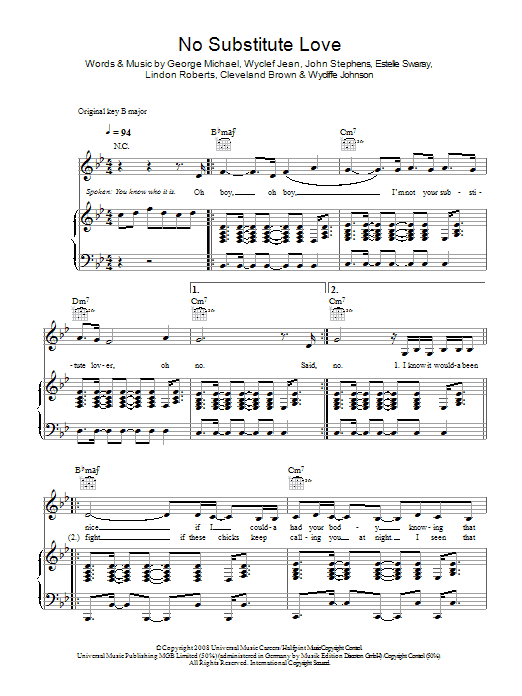 Learn to play Estelle No Substitute Love sheet music for Piano, Vocal & Guitar in minutes. Estelle No Substitute Love sheet music preview music notes and score for Piano, Vocal & Guitar including 6 page(s)