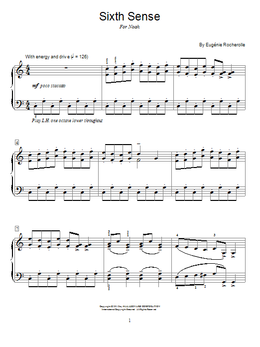 Learn to play Eugenie Rocherolle Sixth Sense sheet music for Piano in minutes. Eugenie Rocherolle Sixth Sense sheet music preview music notes and score for Piano including 3 page(s)