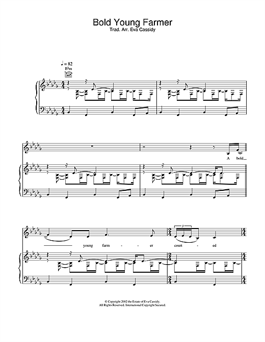 Learn to play Eva Cassidy A Bold Young Farmer sheet music for Piano, Vocal & Guitar in minutes. Eva Cassidy A Bold Young Farmer sheet music notes and chords