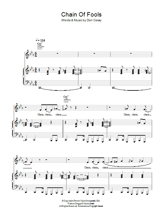 Learn to play Eva Cassidy Chain Of Fools sheet music for Piano, Vocal & Guitar in minutes. Eva Cassidy Chain Of Fools sheet music preview music notes and score for Piano, Vocal & Guitar including 6 page(s)