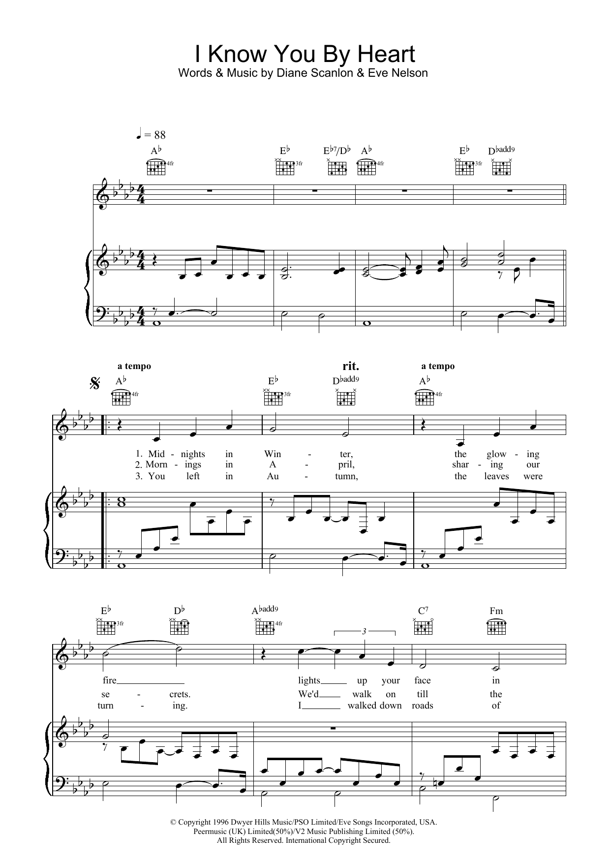Learn to play Eva Cassidy I Know You By Heart sheet music for Piano in minutes. Eva Cassidy I Know You By Heart sheet music preview music notes and score for Piano including 3 page(s)
